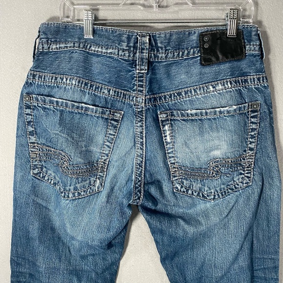 Silver Hunter Loose Tapered Denim Blue Jeans Pants Mens Size 31 x 32 - Picture 6 of 10